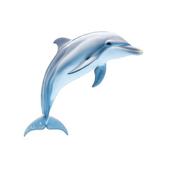 Fototapeta premium Dolphin jumping out of water isolated on white background playful aquatic mammal marine wildlife ocean life sea creature bottlenose dolphin underwater world aquatic animals wild animal nature