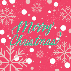 Christmas card with lettering and snowflakes