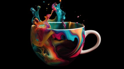 Cup vase with color splash Photo