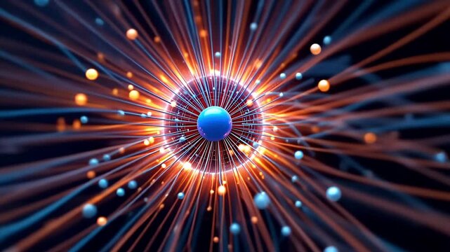 	Energy atom nucleus core glowing sci fi visual 4k videos