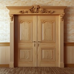 Elegant double doors with intricate carvings