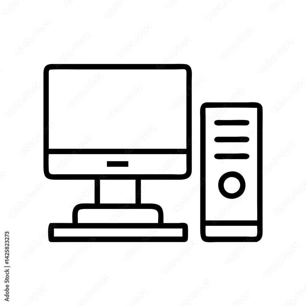 Poster computer desktop pc workstation technology it equipment office electronics hardware system unit devi