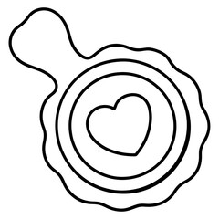 Romantic Wax Seal Line Drawing