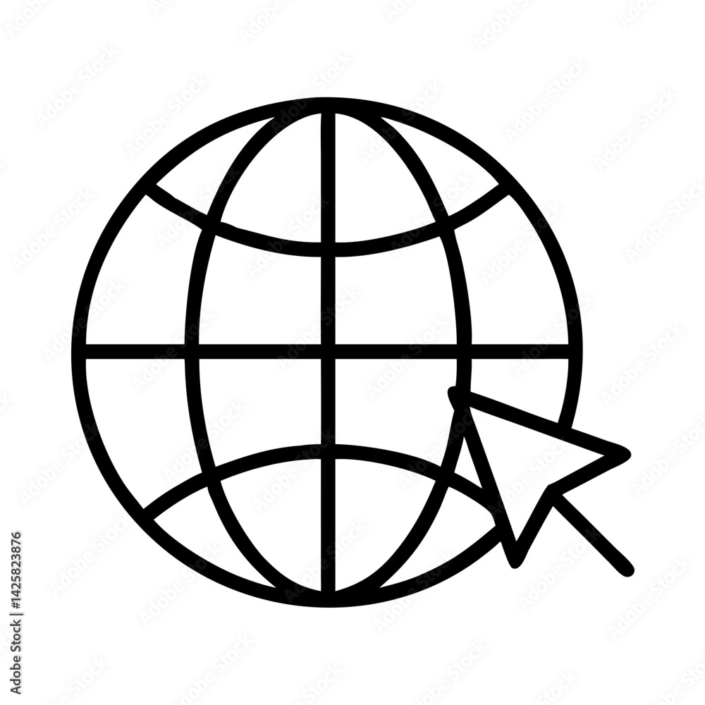 Poster globe world internet network connection web global communication digital online earth website click
