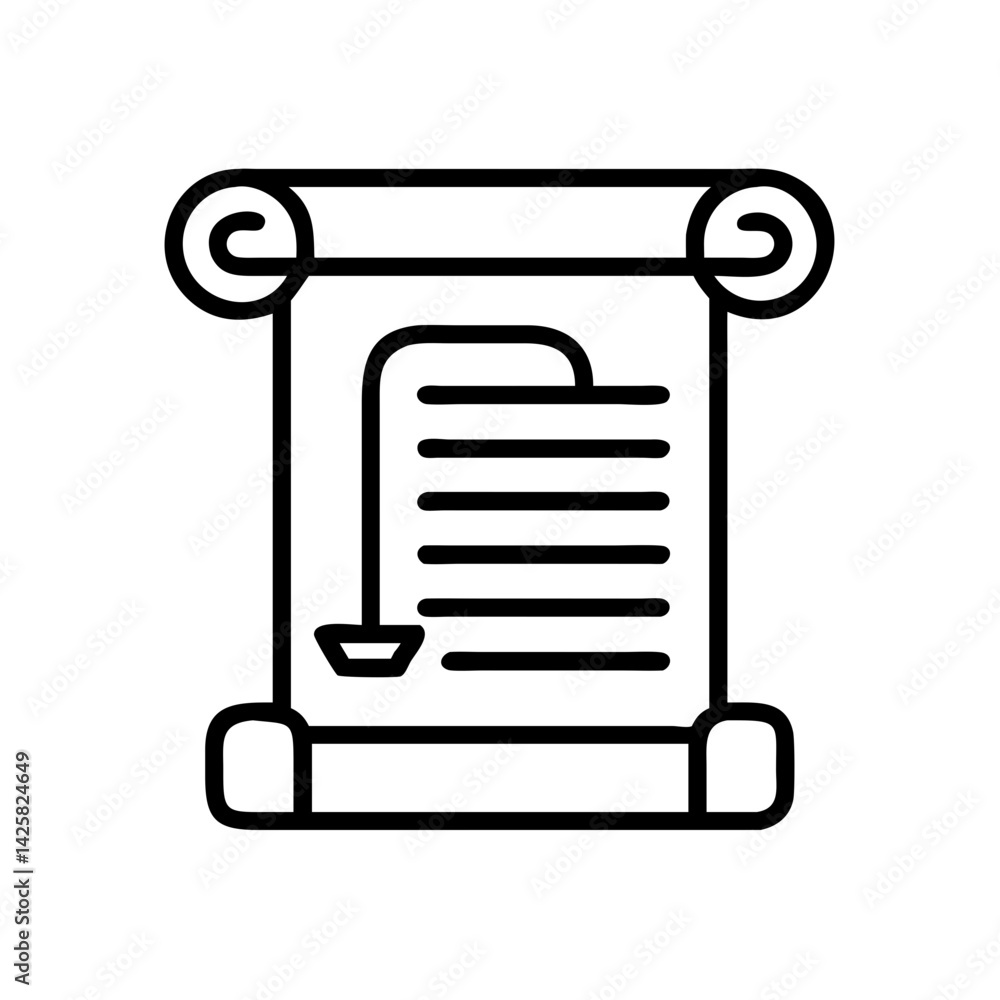 Poster scroll document paper ancient parchment rolled manuscript history message information list text