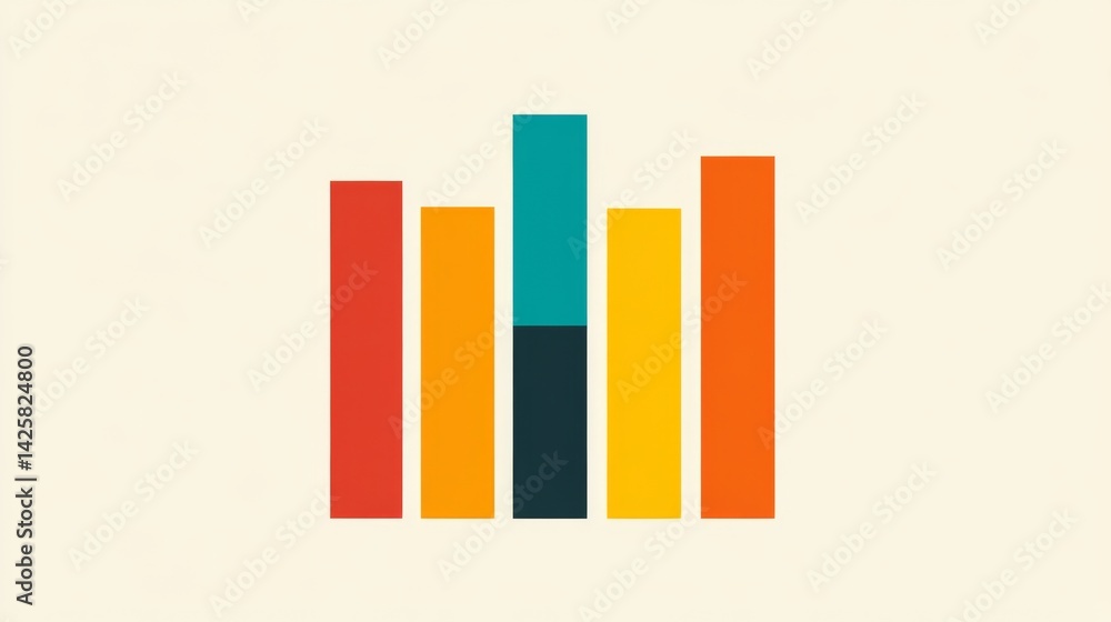 Aufkleber a clean and sharp financial bar graph with colorful bars, displaying growth trends over time on a hi