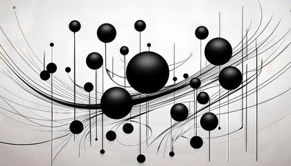 Black Metaball Artistry Mysterious Interconnected Circles in a Monochromatic Metallic Liquid Design against a Pure White Backdrop, Evoking Sense of Infinity and Minimalistic Beauty.