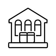 Illustration of a building facade architecture structure construction design exterior icon symbol outline