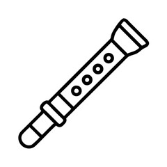 Isolated recorder vector musical instrument icon illustration flute wind woodwind music concert band orchestra melody classical folk soprano recorder design element