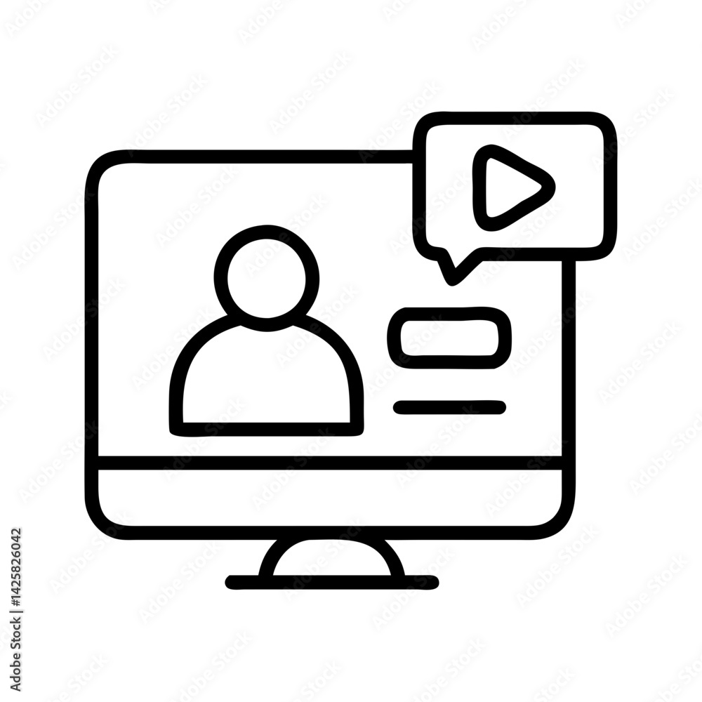 Poster online video conference call meeting webinar training presentation tutorial course learning platform