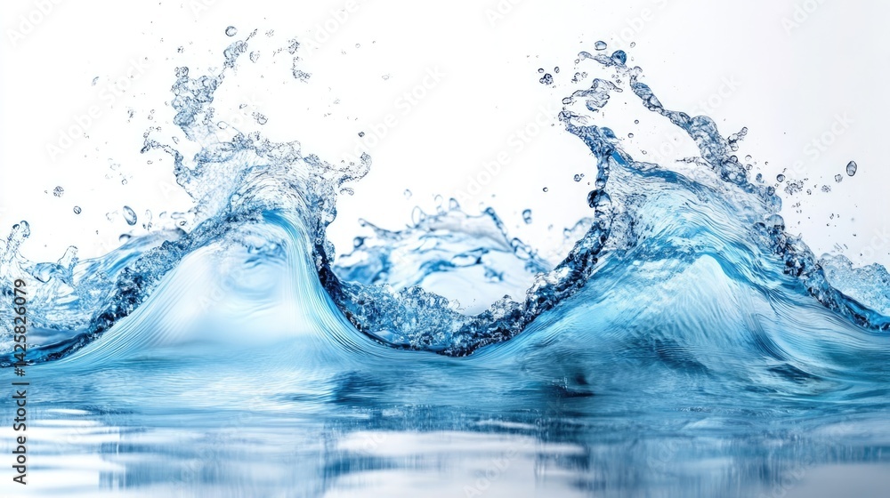 Aufkleber dynamic water splash action studio setting high-resolution image pure white background creative conc