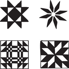 A set of geometric shapes isolated Silhouette vector art