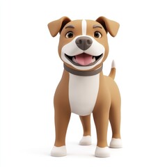 Fototapeta premium Cartoon dog character with a happy expression.