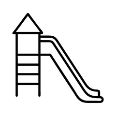 Outline playground slide kids play area children outdoor recreation equipment fun park activity