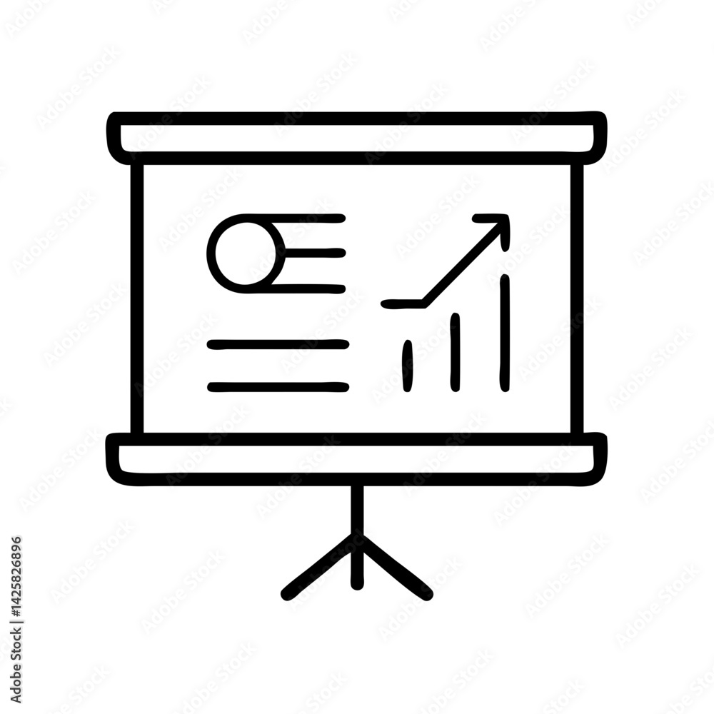 Poster presentation board showing business graph chart diagram growth report analysis data information succ