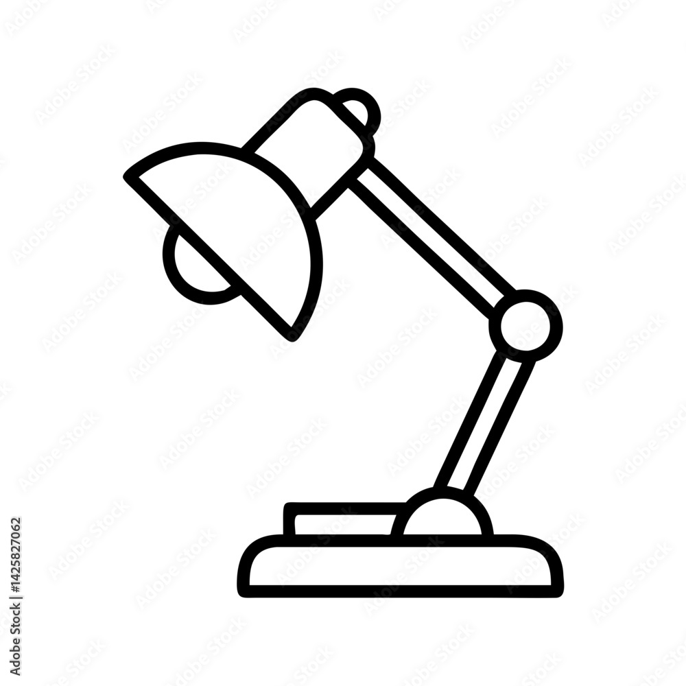 Poster illustration of a desk lamp table lamp study lamp office lamp reading lamp task lamp architect lamp 