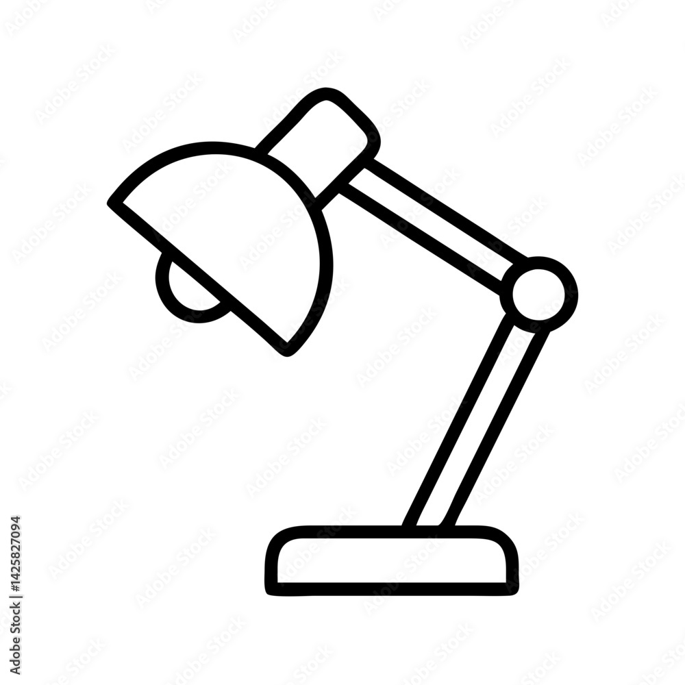 Poster illustration of a desk lamp table lamp study lamp reading lamp office lamp vector design element ico