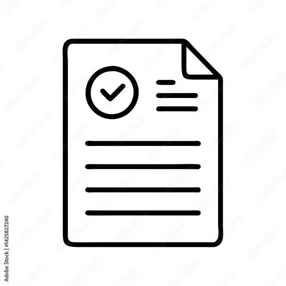 Aufkleber document checklist form checkmark list paper task complete icon symbol agreement approved sign