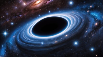 Obraz premium A black hole surrounded by stars. Vast space and celestial bodies.
