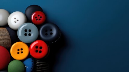 Colorful buttons clustered together