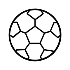 Obraz premium Outline soccer ball icon vector illustration football ball isolated sport equipment game play kick