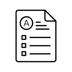 Document checklist grade a report form exam test survey questionnaire outline icon vector graphic design