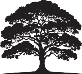 Big Tree silhouette design vector.