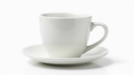 White Cup And Saucer- Studio Shot