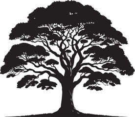 Big Tree silhouette design vector.