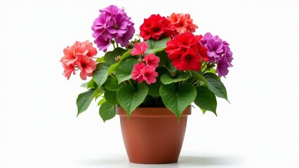 Double Impatiens In Flower Pot, White