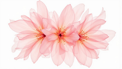 Fototapeta premium Delicate pink flowers with soft petals create serene background, showcasing their beauty and elegance. gentle hues evoke sense of calm and tranquility in any setting