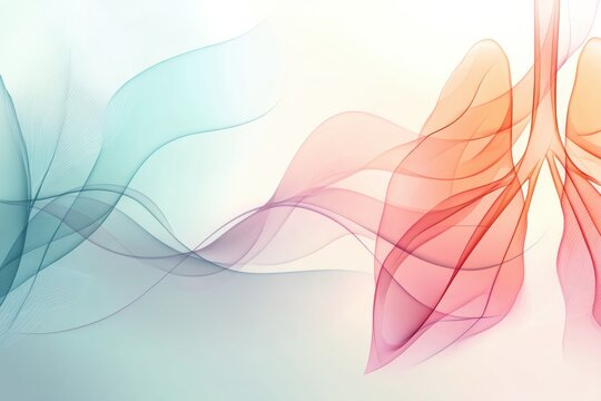 Breathing Easy With Abstract Pastel Lungs Surrounded by Soothing Animated Fog in a Tranquil Setting