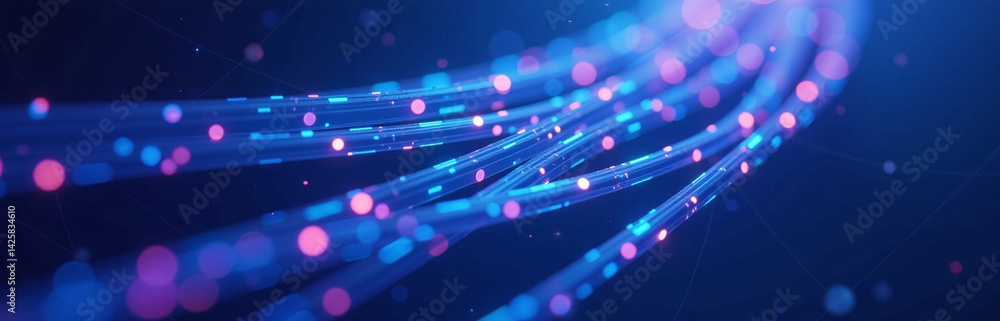 Poster particles in optical fibers exhibit blue and purple hues due to their abstract properties affecting 