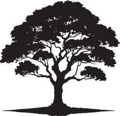 Big Tree silhouette design vector.