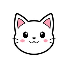 Fototapeta premium Charming Cat Face Doodle Icon for Your Creative Projects