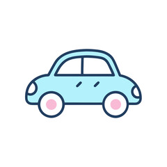 Colorful Doodle Car Icon for Fun and Creative Projects
