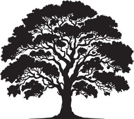 Big Tree silhouette design vector.