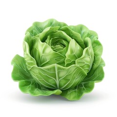 Fresh, vibrant head of green cabbage.