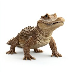 Obraz premium Juvenile alligator, posing against a plain background.