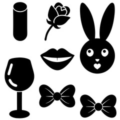 set of funny rabbits