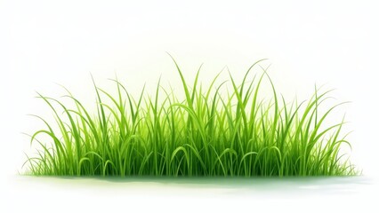 Fototapeta premium Tuft Of Green Grass Isolated On White