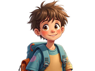 Cute Cartoon Boy Illustration: Backpack, Adventure, Child transparent background