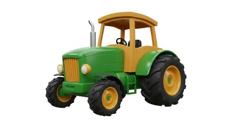 Obraz premium Colorful tractor illustration agricultural vehicle isolated on white background