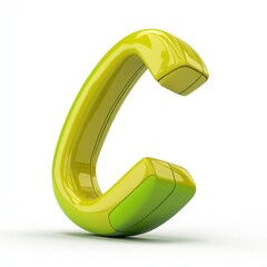 A vibrant lime green and lime yellow letter "c" design.