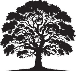 Big Tree silhouette design vector.