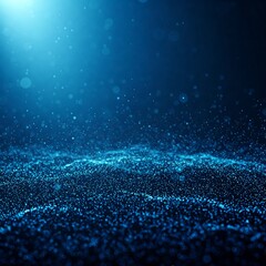 Blue glow particle bokeh abstract background with glowing lights