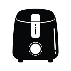 air fryer clipart black silhouette vector on white