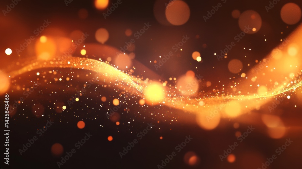 Poster A close-up of light particles speeding through a void, glowing brightly as they move, capturing the concept of light speed in a scientific and abstract manner