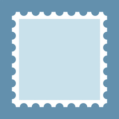 Perforated Square Postage Stamp Blue Icon
