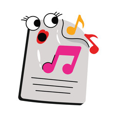 Music Note vector Sticker. Eps 10 file